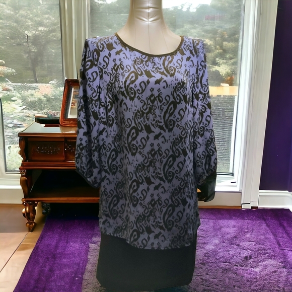 AB STUDIO | โจ๐ Lavender & Black Long Sleeve Blouse | EUC โจ size M - Picture 10 of 10